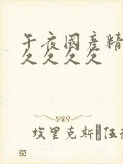 午夜国产精品久久久久久封面