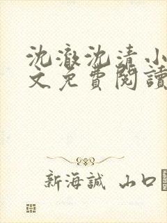 沈澈沈清小说全文免费阅读最新章节