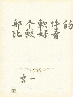 哪个软件的小说比较好看