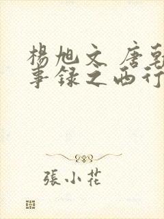 杨旭文 唐朝诡事录之西行