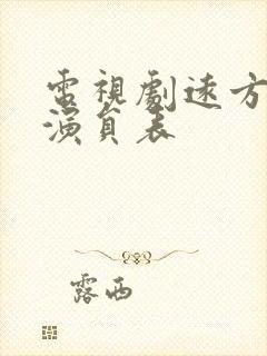 电视剧远方的家演员表