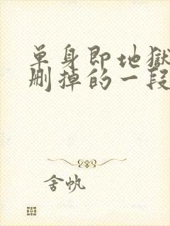 单身即地狱最想删掉的一段