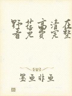 野花高清在线观看免费完整中文