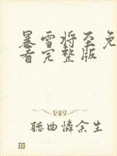 暴雪将至免费观看完整版封面