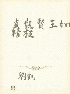 贞观贤王txt精校