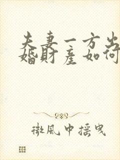 夫妻一方出轨离婚财产如何分割