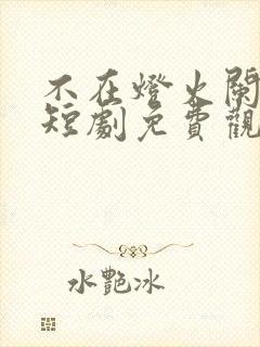 不在灯火阑珊处短剧免费观看全集封面