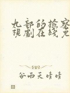 九部的检察官电视剧在线免费观看封面