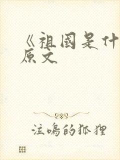 《祖国是什么》原文封面