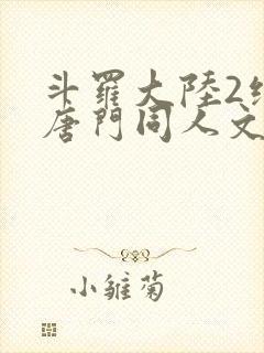斗罗大陆2绝世唐门同人文