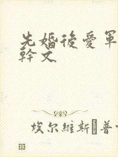 先婚后爱军婚高干文