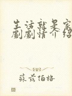 生活就是家电视剧剧情介绍