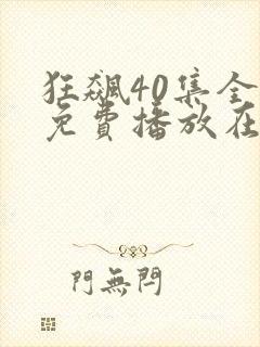 狂飙40集全集免费播放在线观看阳光影