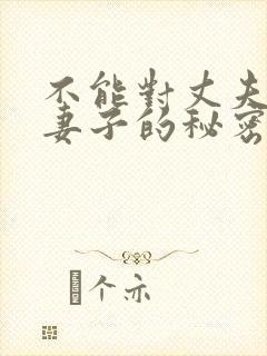 不能对丈夫说的妻子的秘密封面