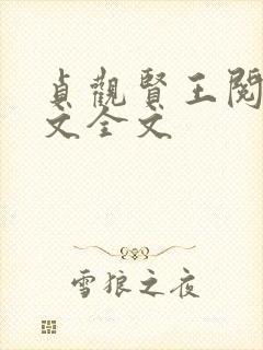 贞观贤王阅读全文全文封面