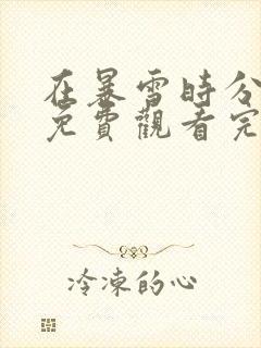在暴雪时分全集免费观看完整版