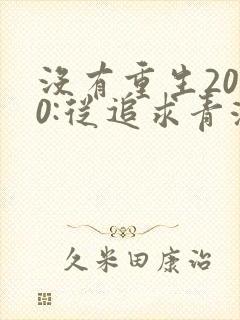 没有重生2000:从追求青涩校花同桌开始小说