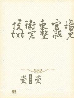 侯卫东官场笔记txt完整版免费下载封面