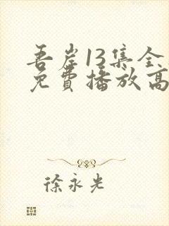 吾岸13集全集免费播放高清版