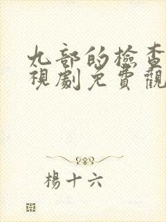 九部的检查官电视剧免费观看完整版