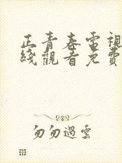 正青春电视剧在线观看免费完整版