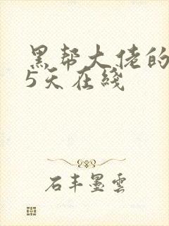 黑帮大佬的365天在线