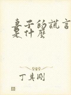 妻子的谎言结局是什么