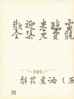 欢迎光临电视剧全集免费观看完整版