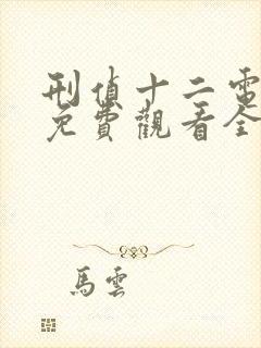 刑侦十二电视剧免费观看全集高清封面