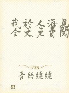 我于人海见过你全文免费阅读
