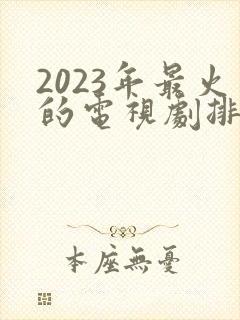2023年最火的电视剧排行榜前十名