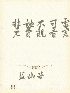 非她不可电视剧免费观看完整版封面