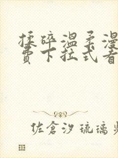 揉碎温柔漫画免费下拉式看漫画最新章节