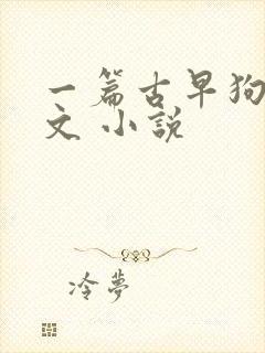 一篇古早狗血虐文 小说