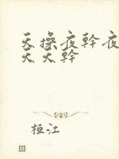 天操夜干夜夜操天天干封面