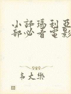 小译玛利亚10部必看电影