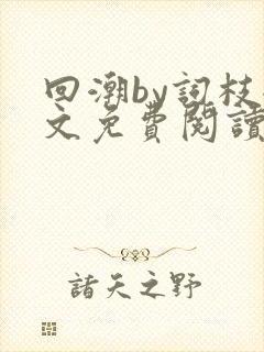 回潮by词枝全文免费阅读笔趣阁封面