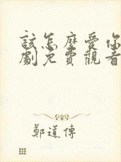 该怎么爱你电视剧免费观看全集封面