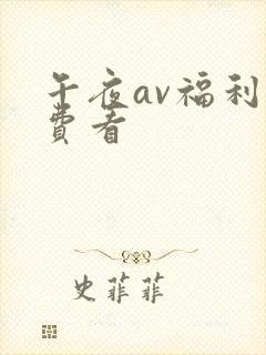 午夜av福利免费看