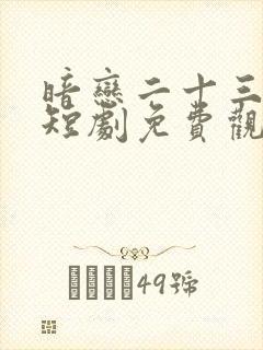 暗恋二十三年冬短剧免费观看