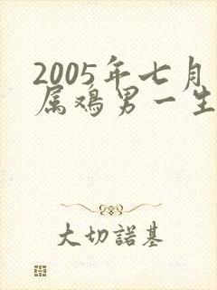 2005年七月属鸡男一生命运