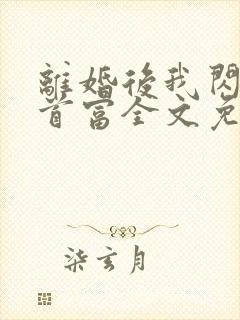 离婚后我闪婚了首富全文免费阅读