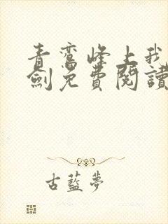 青鸾峰上我有一剑免费阅读封面