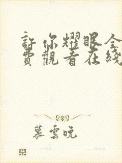 许你耀眼全集免费观看在线观看