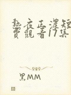 热夜正浓短剧免费观看17集