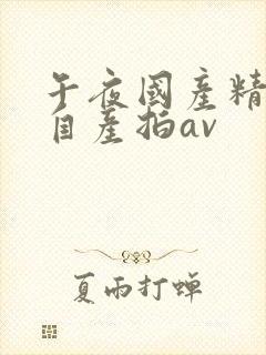 午夜国产精品国自产拍av