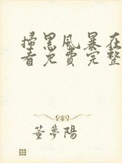 扫黑风暴在线观看免费完整版电影