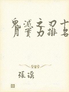 鬼灭之刃十二鬼月实力排名