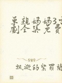 单亲妈妈3电视剧全集免费观看封面