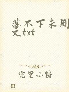 落不下未删减全文txt
